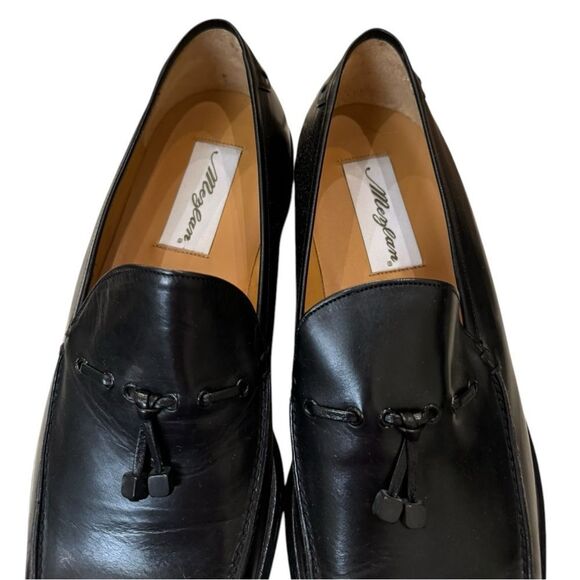 New Mezlan Poretta Men\'s Black Leather Slip-on Tassel Loafers Dress Shoes 9  9M main image 6